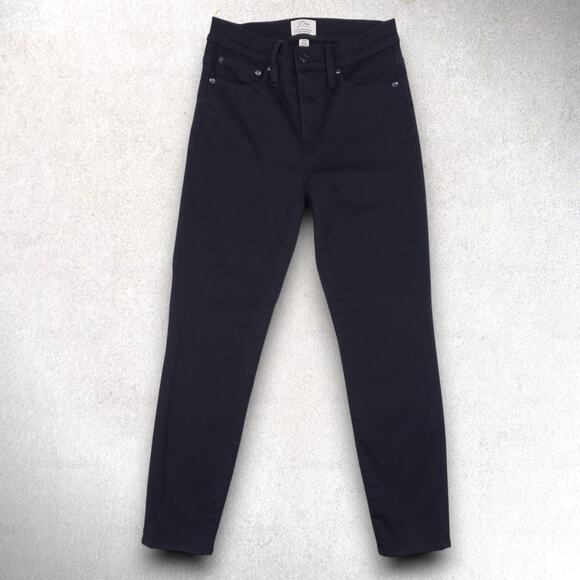 J.Crew 10" High-Rise Toothpick Jeans Womens 25P Black Clean Wash Stretch Minimal - Picture 1 of 12